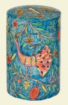 Round "Peacock" Tzedakah Box